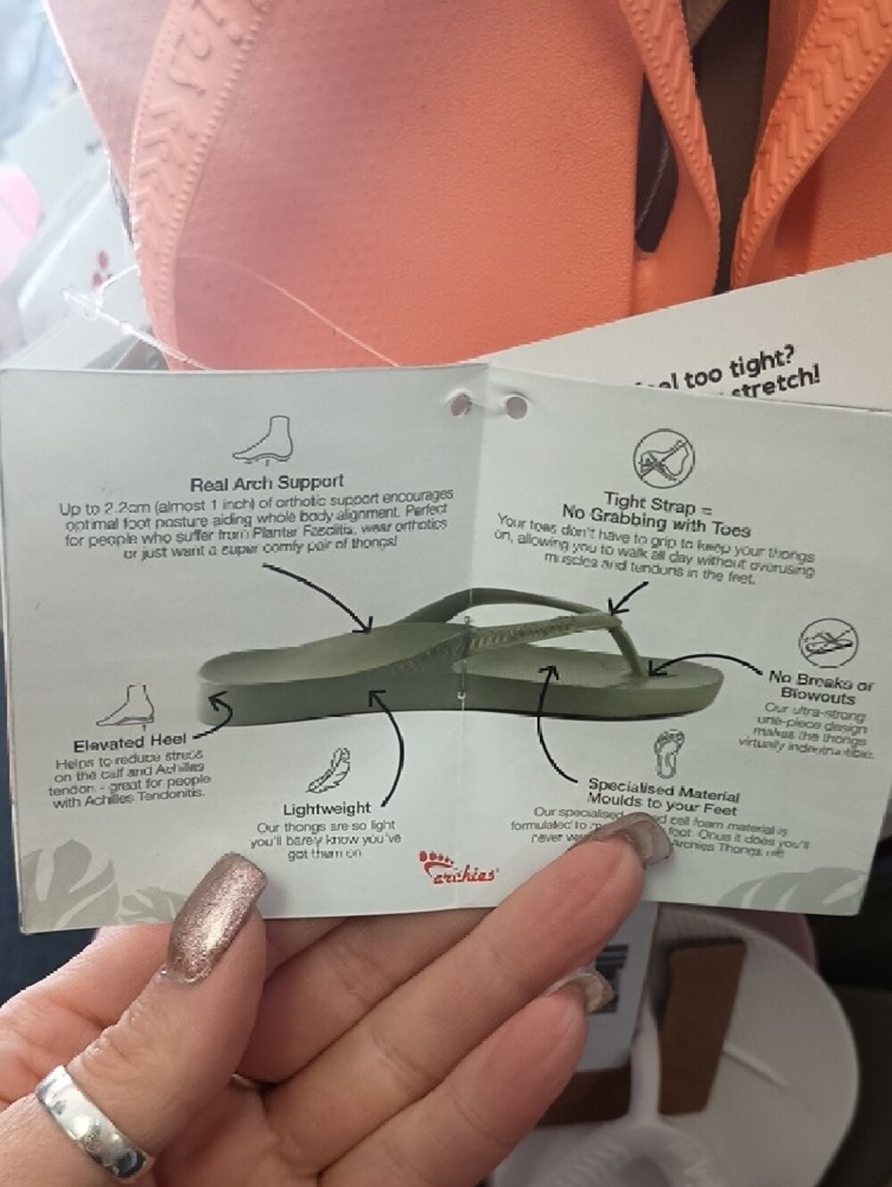 Archie's Arch Support Flip Flop Thong Sandals - Picture 2 of 2